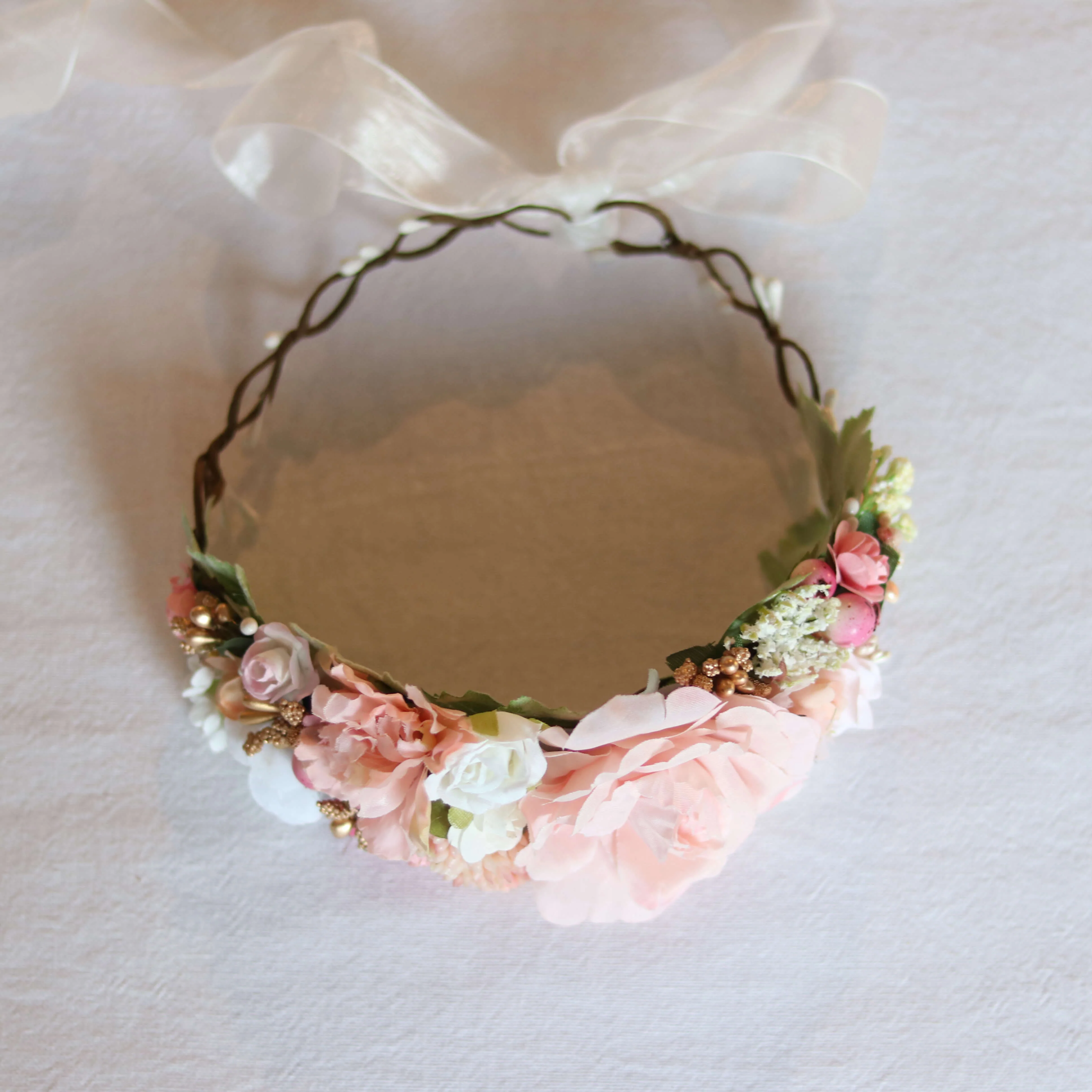 Aria flower crown - peachy blush - Image 3