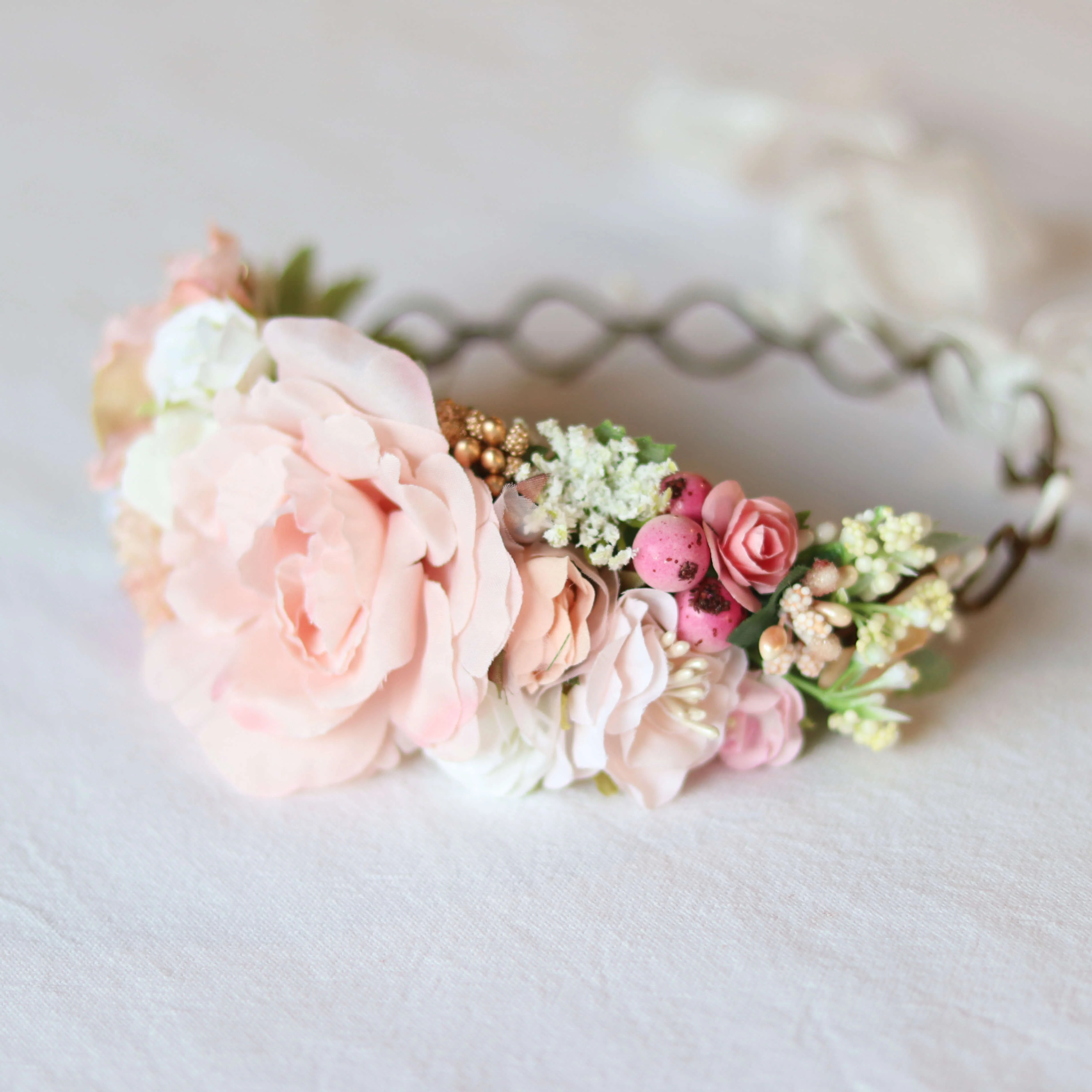 Aria flower crown - peachy blush - Image 4