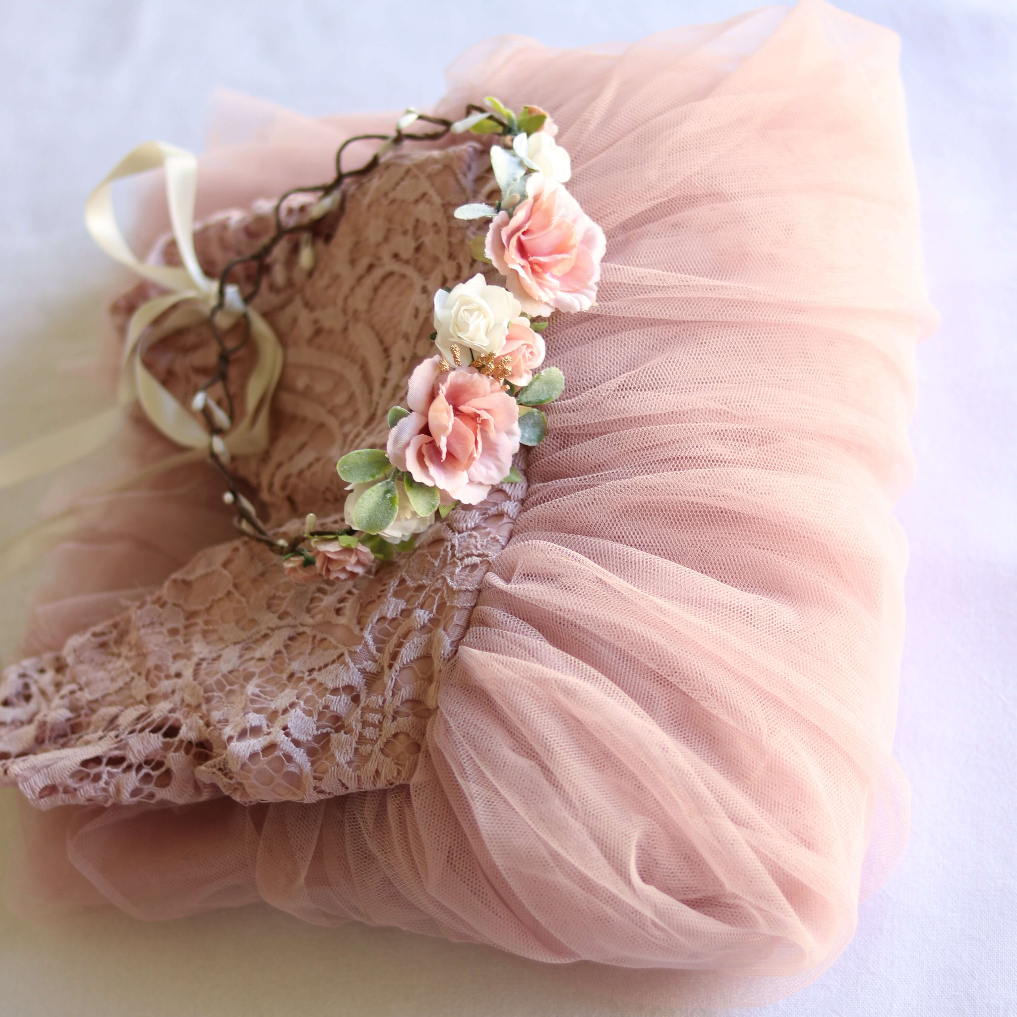 Amelie flower crown - dusty pink - Image 3