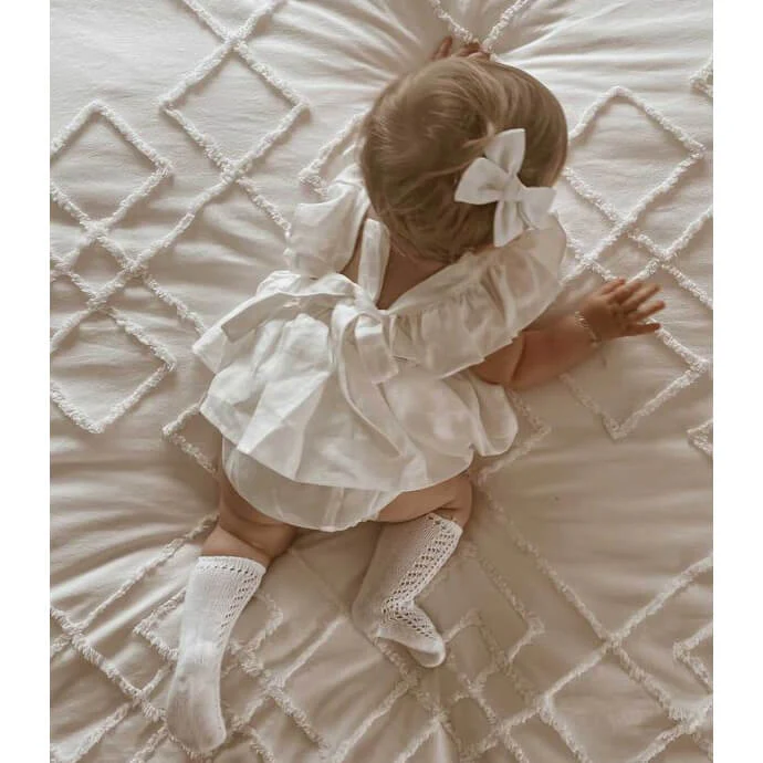 Linen Bow clip - Ivory - Image 4